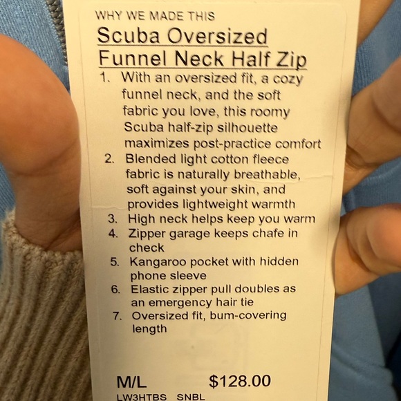 Lululemon Scuba Oversized Funnel-Neck Half Zip in Aero Blue (SEE DESCRIPTION) - Picture 10 of 10